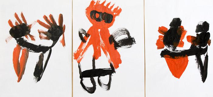 Mancino, astratto rosso e nero