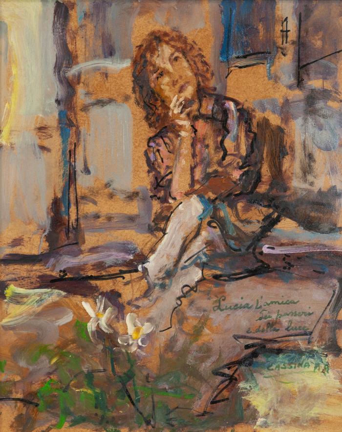 2. <i>Lucia Saltarin</i> (courtesy Vittorio Marino) 
olio su masonite
50 x 40 cm